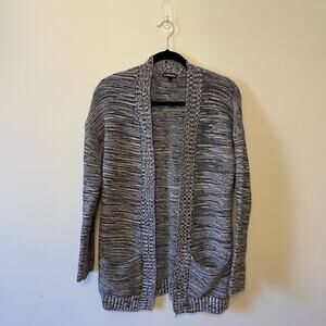 Express S black white knit long sleeve cardigan cozy cabincore contemporary